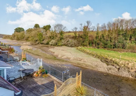 The view from bedroom #1 balcony & outdoor sitting area at Creekside, Little Petherick