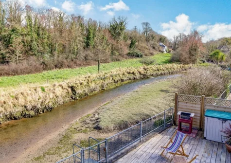 The view from bedroom #1 balcony & outdoor sitting area at Creekside, Little Petherick