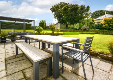 The patio, outdoor sitting, alfresco dining area & garden at Croft House, Mitchell