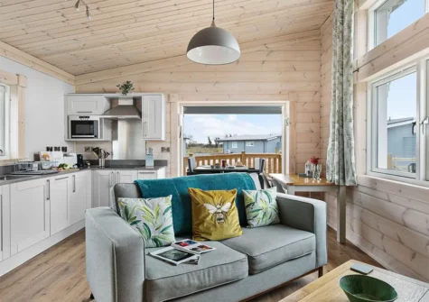 The living area at Croftner, Great Field Lodges, Braunton