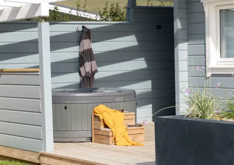 The hot tub at Croftner, Great Field Lodges, Braunton