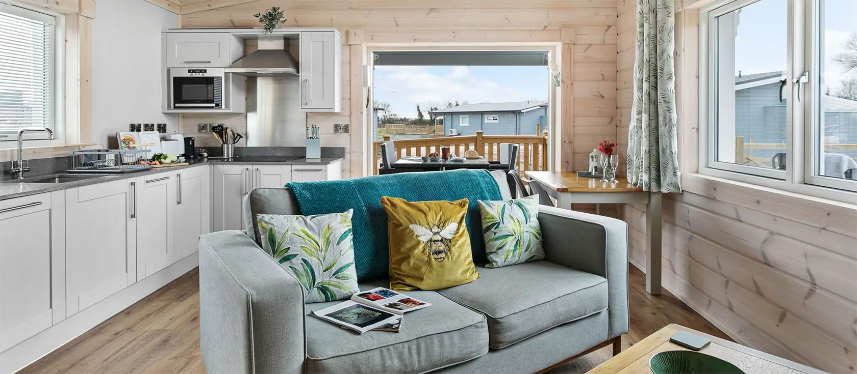 Croftner, Great Field Lodges, Braunton is a luxurious one-bedroom lodge, perfect for romantic getaways in Devon. Nestled moments away from the stunning Saunton Sands, this beautiful retreat features a deck and a private hot tub for luxurious soaks.