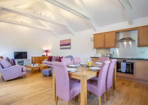 The dining area at Crofty, Germoe