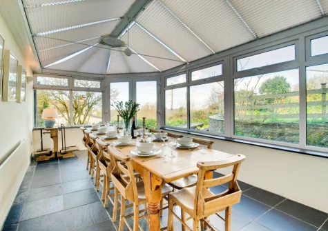 The dining area at Cross House, St Issey