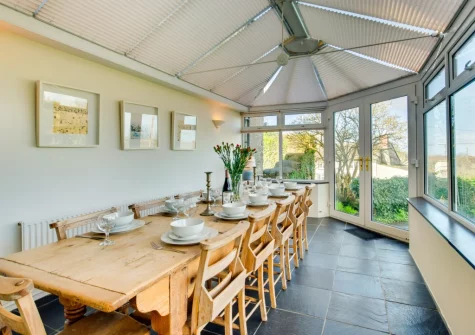 The dining area at Cross House, St Issey