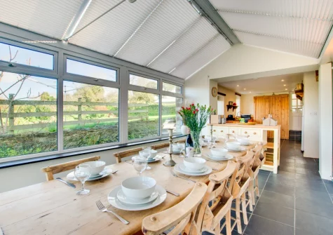 The dining area at Cross House, St Issey