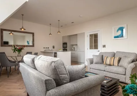 The living area at Crowning Moment, Exeter