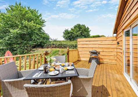 The decked terrace, barbecue & alfresco dining area at Cumberland, Westward Ho!