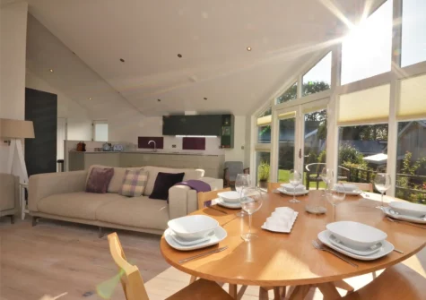 The living & dining area at Curlew, Cotmore
