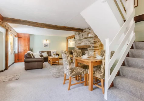 The living & dining area at Dairy Cottage, Swimbridge