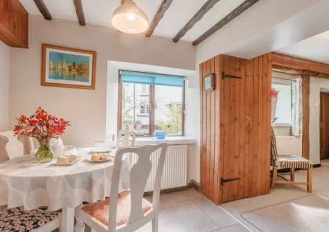 The kitchen dining area at Dairy Cottage, Swimbridge