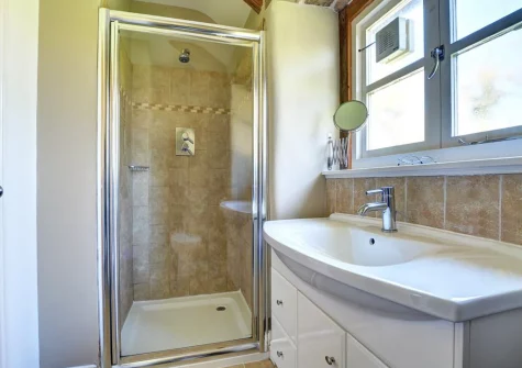 The shower room at Daisy's Cottage, Fentonadle