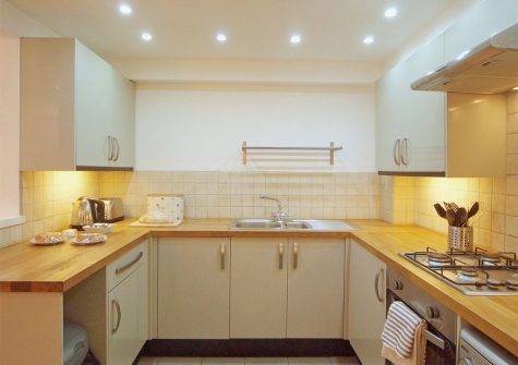The kitchen at Dandelion Cottage, Blagdon House Country Cottages, Blagdon