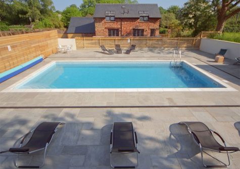 The shared swimming pool at Blagdon House Country Cottages, Blagdon