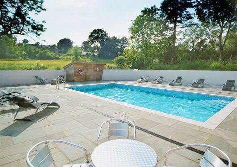 The shared swimming pool at Blagdon House Country Cottages, Blagdon