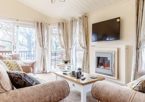 The living area at Dartmoor Lodge, Meldon Lodge Park, Meldon