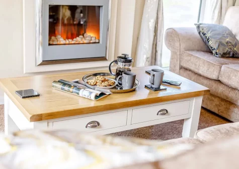 The living area at Dartmoor Lodge, Meldon Lodge Park, Meldon