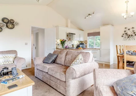 The living area at Dartmoor Lodge, Meldon Lodge Park, Meldon