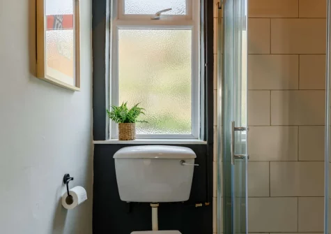 The shower room at Dene Court, Trenance
