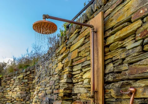 The outdoor shower at Dene Court, Trenance