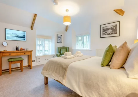 Bedroom #1 at Deviock Farm House, Downderry