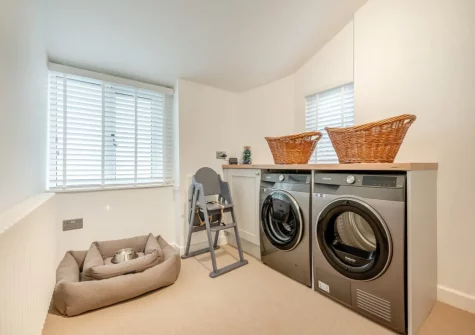 The utility room at Deviock Farm House, Downderry