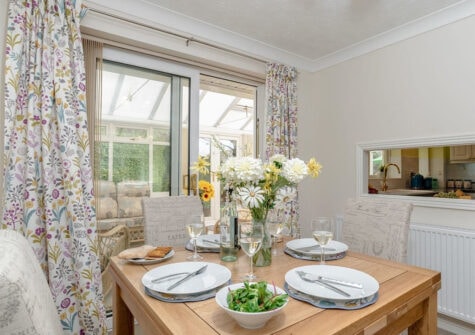 The dining area at Devon Retreat, Paignton