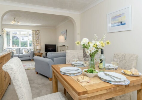 The dining area at Devon Retreat, Paignton