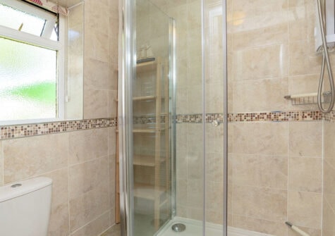The shower room at Devon Retreat, Paignton