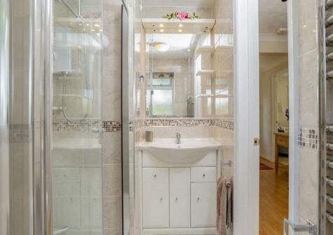 The shower room at Devon Retreat, Paignton