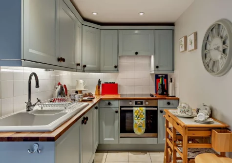 The kitchen at Devon's Traphouse Cottage, Winkleigh