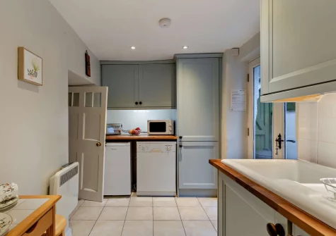 The kitchen at Devon's Traphouse Cottage, Winkleigh