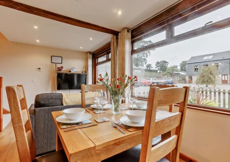 The dining area at Dexter Barn, Launceston