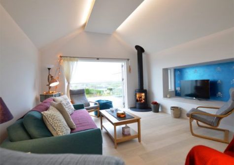 The living area at Dinas View, Constantine Bay