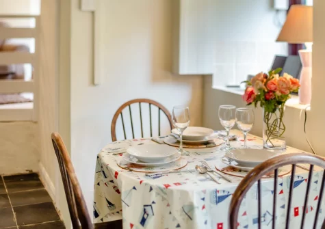 The dining area at Dingley Cottage, Porkellis