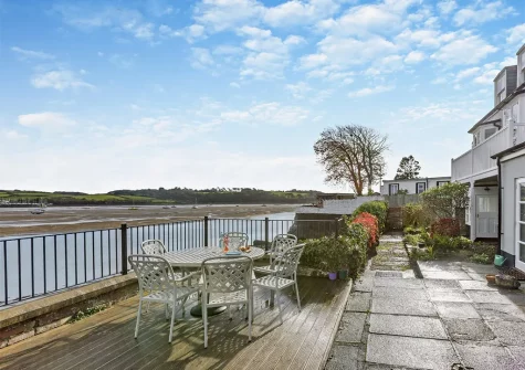The patio, decked terrace & alfresco dining area at Dock Cottage, Appledore