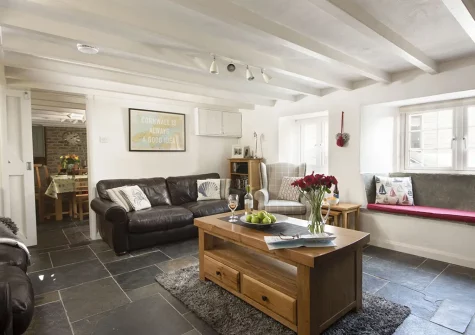 The living room at Dolor Cottage, Coverack