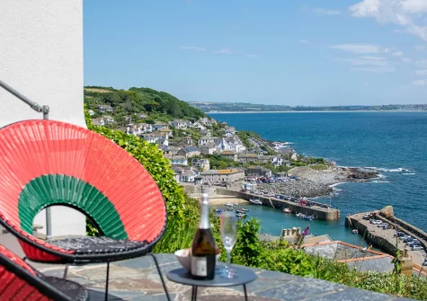 The patio & outdoor sitting area at Dolphin Rise, Mousehole