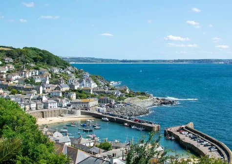 The view from the patio & outdoor sitting area at Dolphin Rise, Mousehole