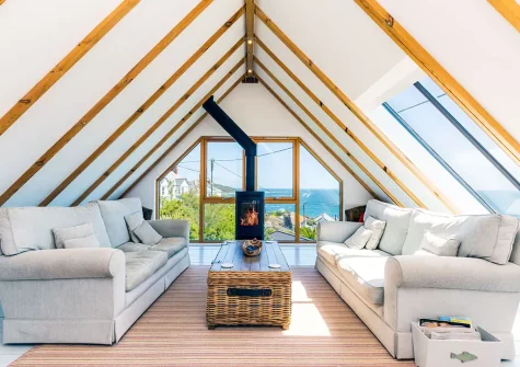 The living area at Dolphins, Coverack