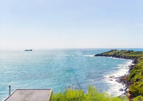 Enjoy the fantastic sea view from bedroom #1 at Dolphins, Coverack