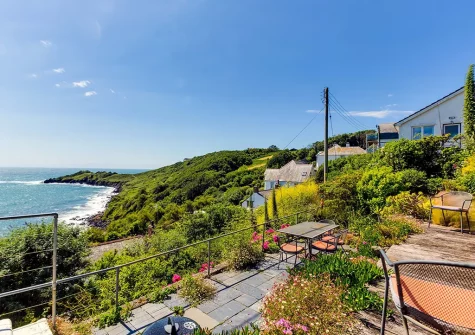 The terrace patio, outdoor sitting & alfresco dining area at Dolphins, Coverack