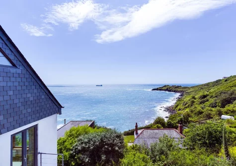 The fantastic sea view from the sun house & terrace at Dolphins, Coverack