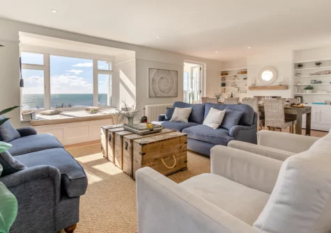 The living area at Dolphins, Downderry