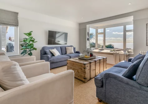 The living area at Dolphins, Downderry