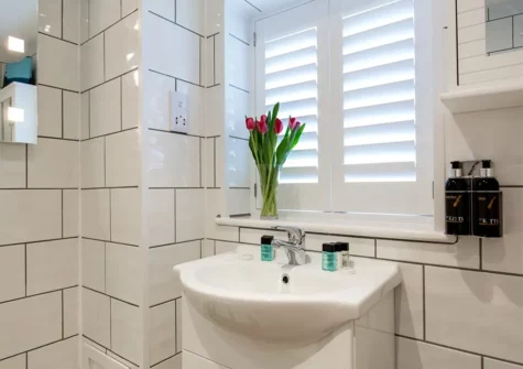 The shower room at Dowr Cottage, Bossiney