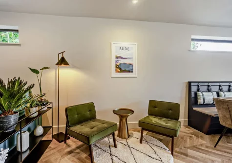 The living area at Dowr Gwel, Stratton