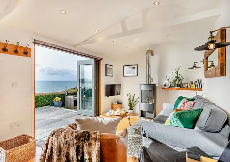 The living area at Driftsands, Tregonhawke Cliff