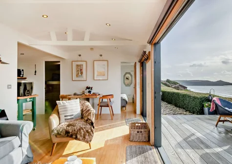 The living area at Driftsands, Tregonhawke Cliff
