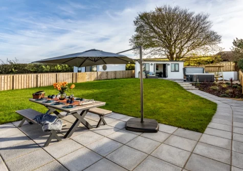 The patio, alfresco dining area & garden at Driftwood Barton Close, Instow